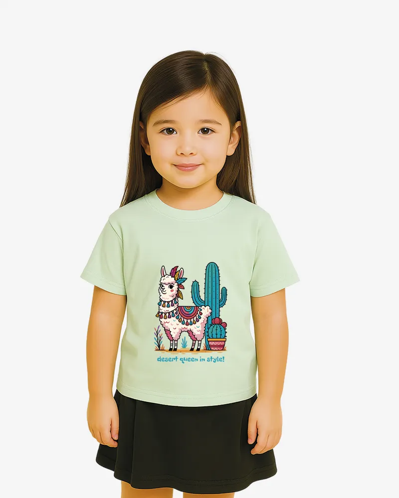 Camiseta niña Dessert queen in style (verde mist) (delante)