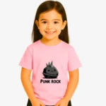 Camiseta niña Punk Rock (rosa claro) (delante)
