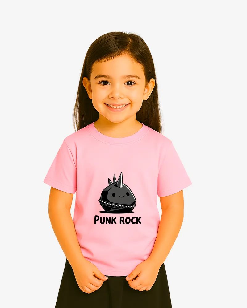 Camiseta niña Punk Rock (rosa claro) (delante)