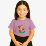 Camiseta niñas Don't worry be cappy (lavanda) (delante)