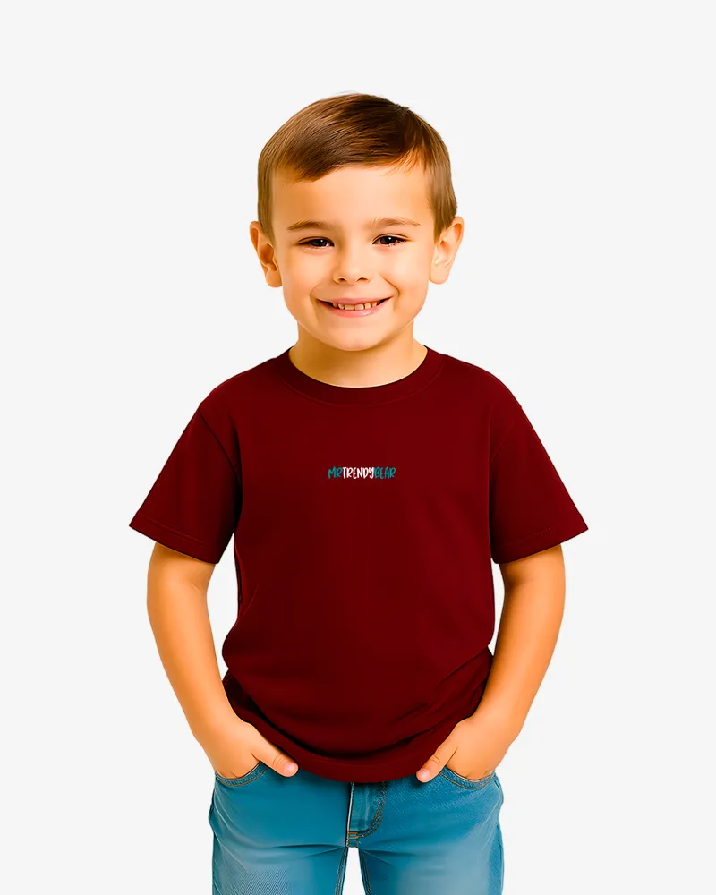 Camiseta niños Adelaida Mr Trendy Bear (granate) (delante)
