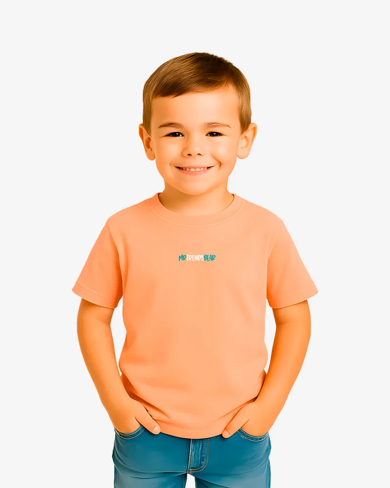 Camiseta niños Adelaida Mr Trendy Bear (naranaja clay) (delante)
