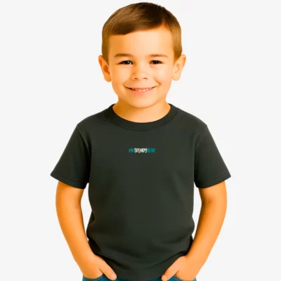 Camiseta niños Adelaida Mr Trendy Bear (plomo oscuro) (delante)