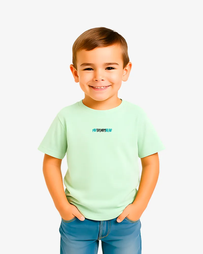 Camiseta niños Adelaida Mr Trendy Bear (verde mist) (delante)