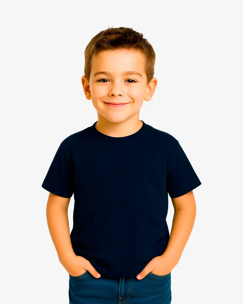 Camiseta niños Hobart Mr Trendy Bear (azul marino) (delante)