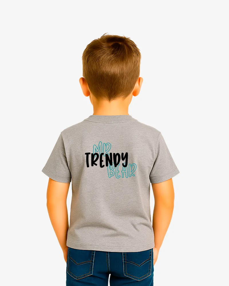Camiseta niños Hobart Mr Trendy Bear (gris vigoré) (detrás)
