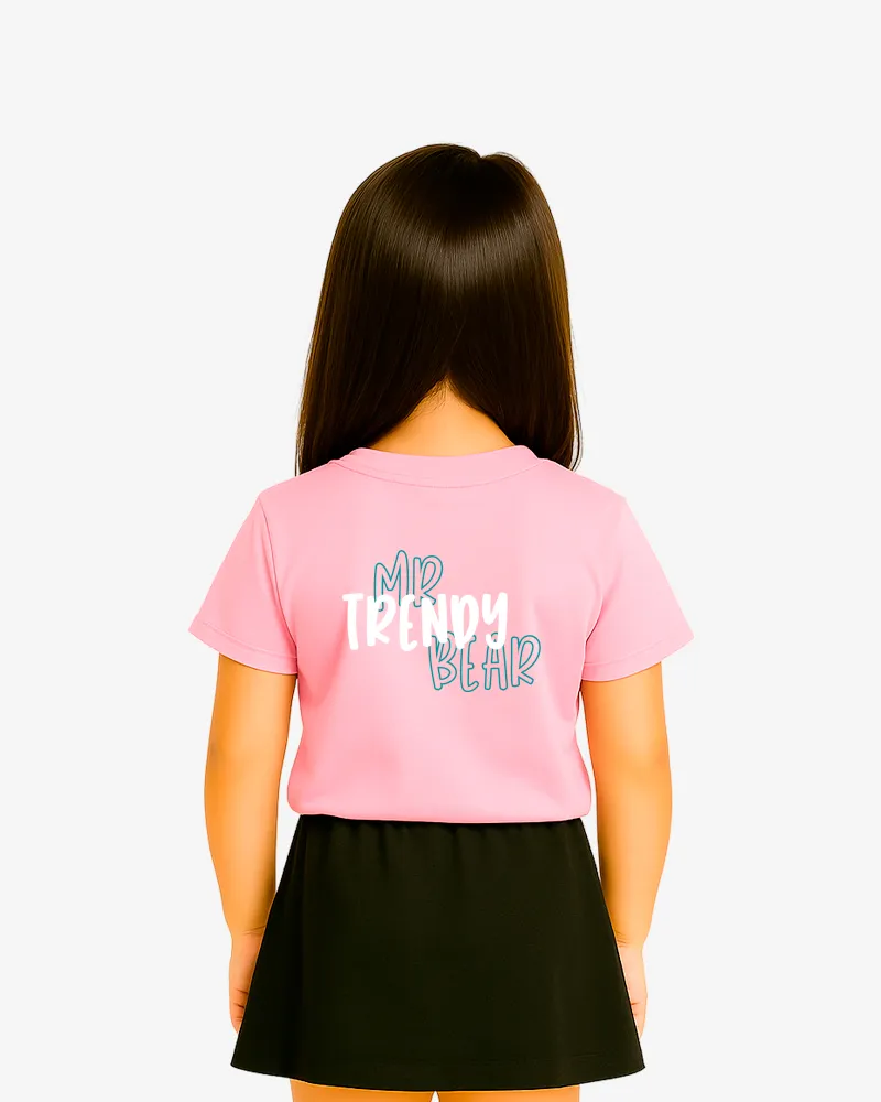 Camiseta niños Hobart Mr Trendy Bear (rosa claro) (detrás)