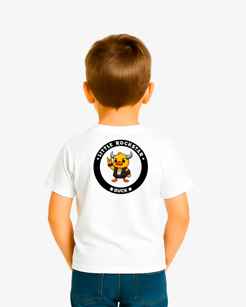 Camiseta niños Little rockstar Duck (blanco) (detrás)