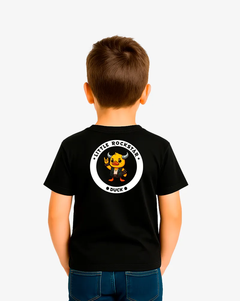 Camiseta niños Little rockstar Duck (negro) (detrás)