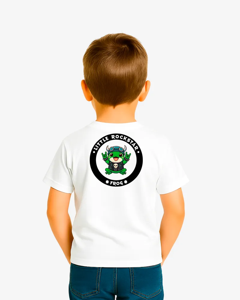 Camiseta niños Little rockstar Frog (blanco) (detrás)