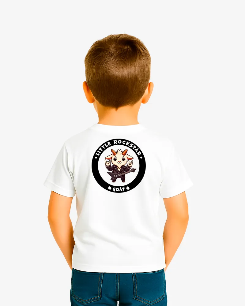 Camiseta niños Little rockstar Goat (blanco) (detrás)