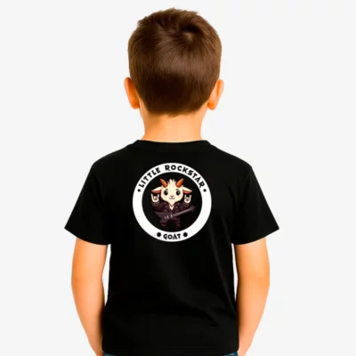 Camiseta niños Little rockstar Goat (negro) (detrás)