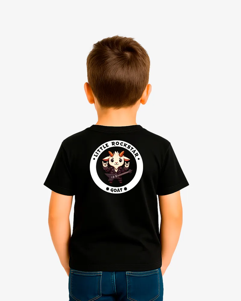 Camiseta niños Little rockstar Goat (negro) (detrás)