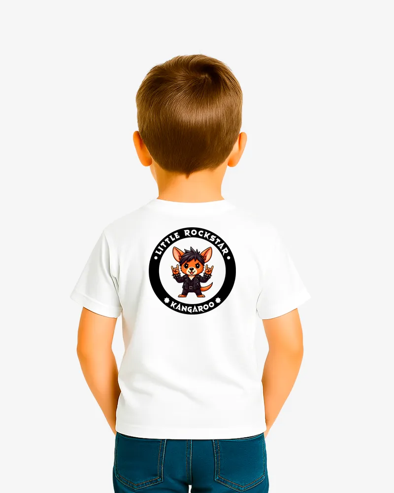 Camiseta niños Little rockstar Kangaroo (blanco) (detrás)
