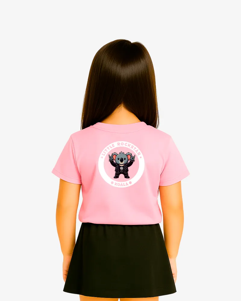 Camiseta niños Little rockstar Koala (rosa claro) (detrás)