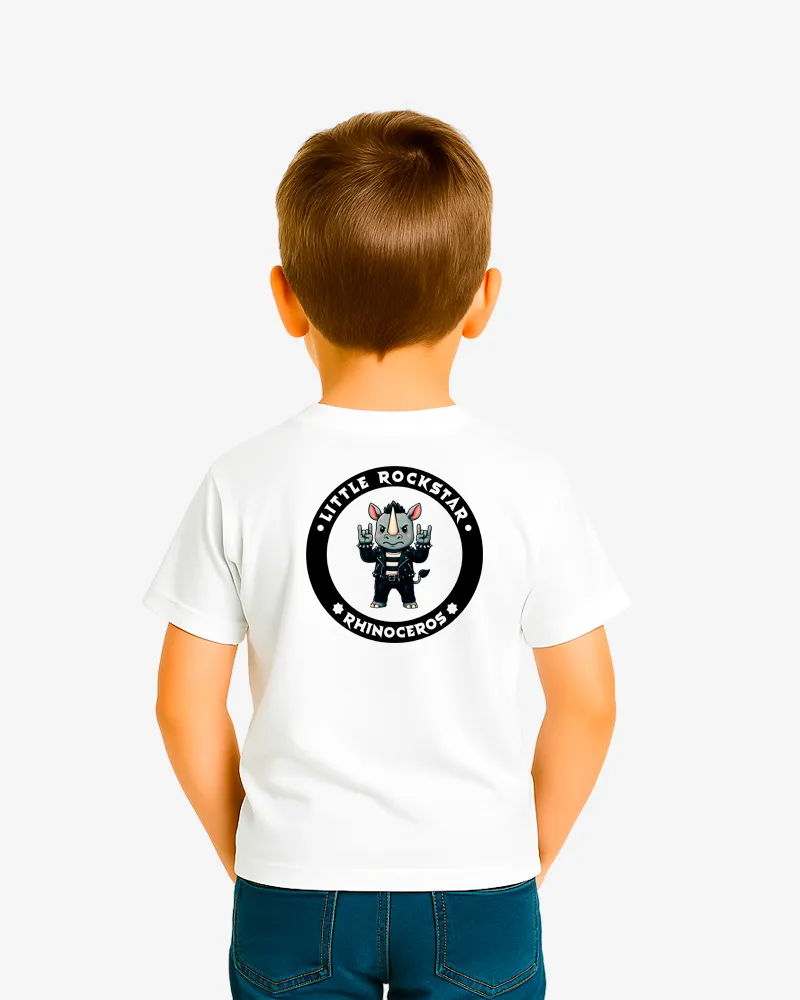 Camiseta niños Little rockstar Rhinoceros (blanco) (detrás)