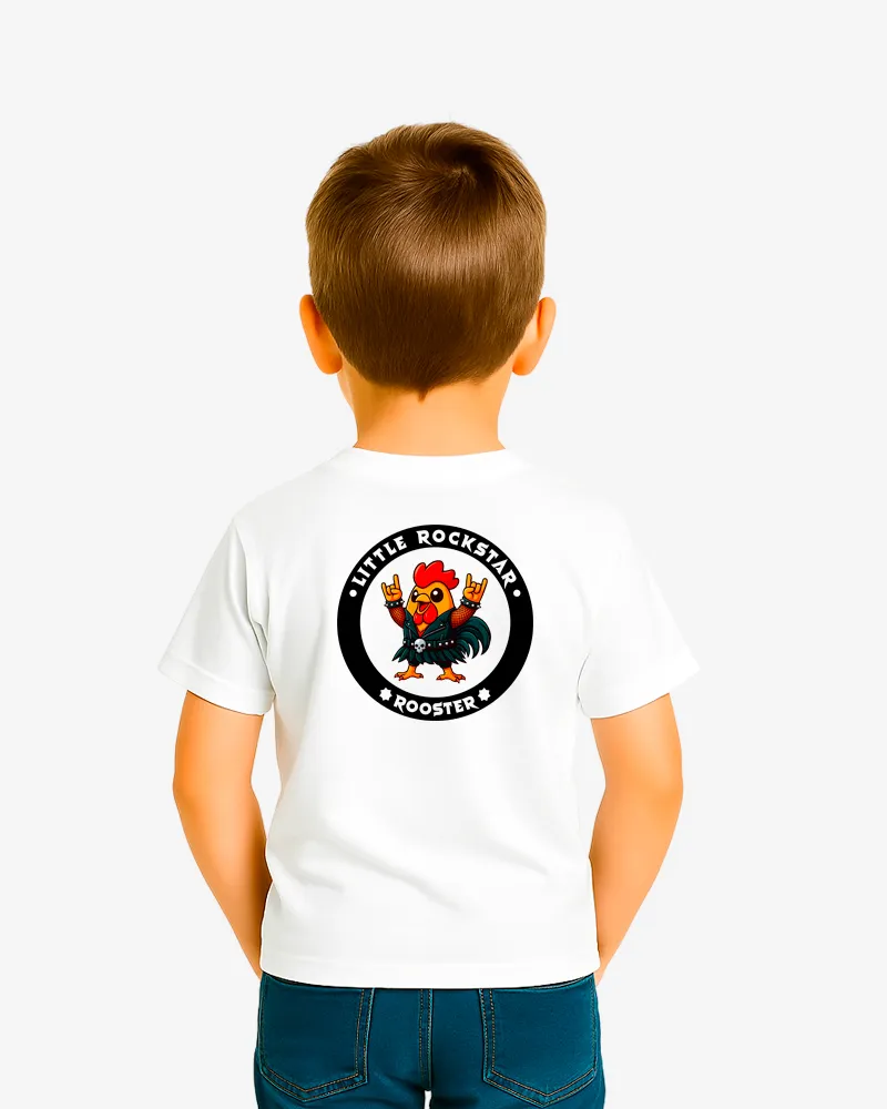 Camiseta niños Little rockstar Rooster (blanco) (detrás)