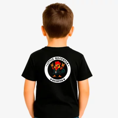 Camiseta niños Little rockstar Rooster (negro) (detrás)