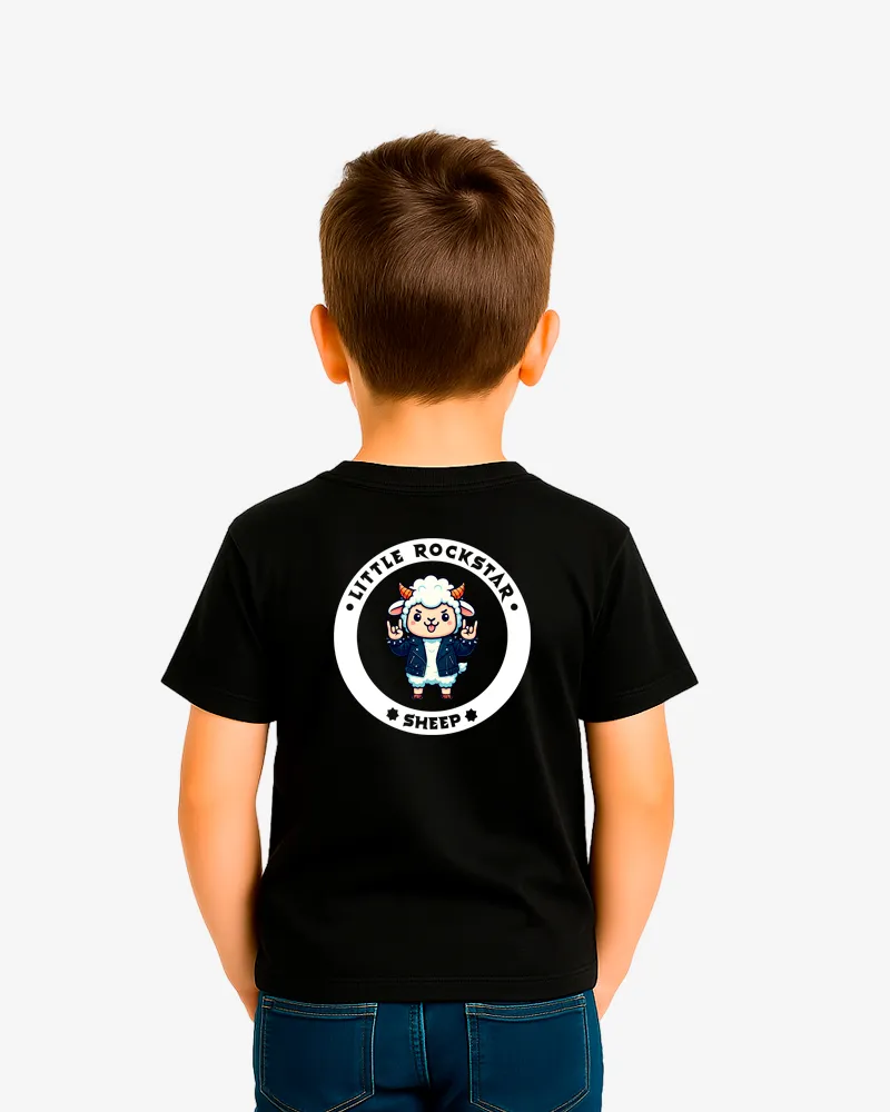 Camiseta niños Little rockstar Sheep (negro) (detrás)