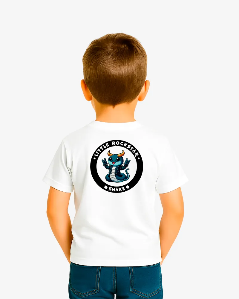 Camiseta niños Little rockstar Snake (blanco) (detrás)