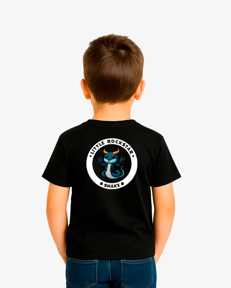 Camiseta niños Little rockstar Snake (negro) (detrás)