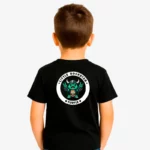 Camiseta niños Little rockstar Turtle (negro) (detrás)