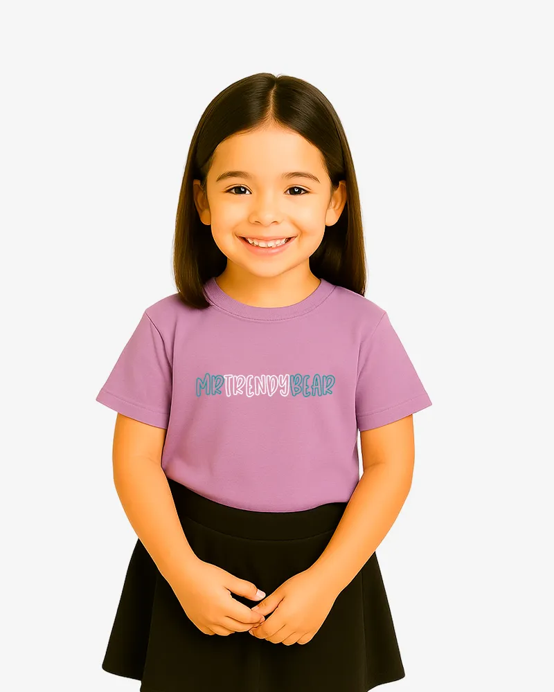 Camiseta niños Melbourne Mr Trendy Bear (lavanda) (delante)