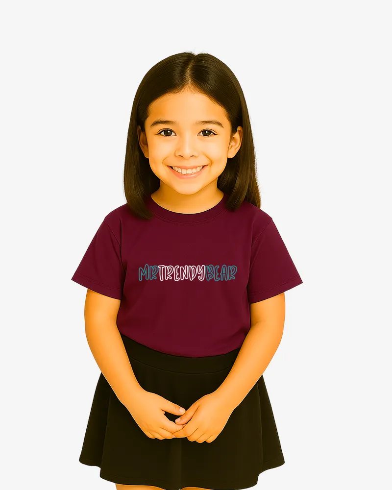 Camiseta niños Melbourne Mr Trendy Bear (púrpura) (delante)