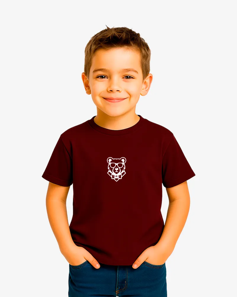 Camiseta niños Perth Mr Trendy Bear (granate) (delante)