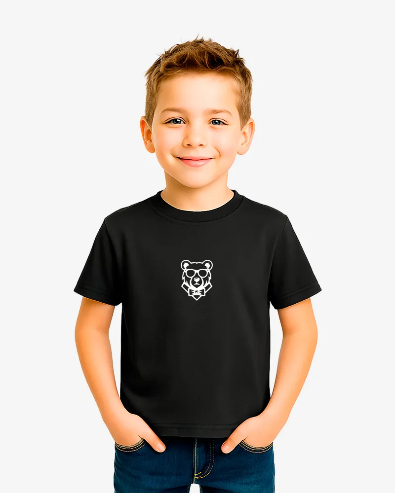 Camiseta niños Perth Mr Trendy Bear (negro) (delante)