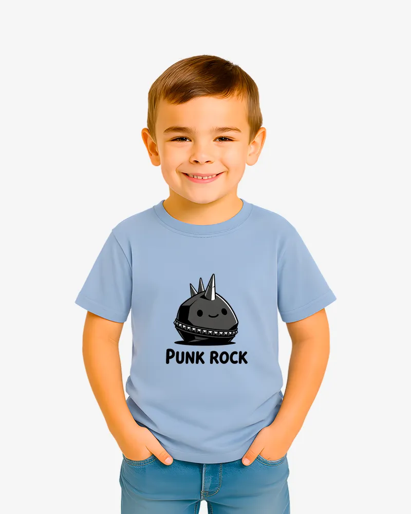 Camiseta niños Punk Rock (azul zen) (delante)