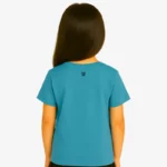 Camiseta manga corta niña (azul dusty) (detrás)
