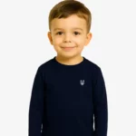 Camiseta manga larga niños Sydney Mr Trendy Bear (azul marino) (delante)