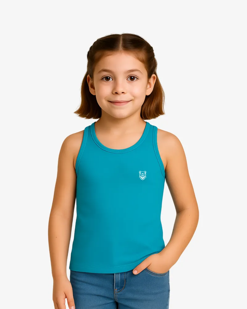 Camiseta tirantes niña Sydney Mr Trendy Bear (turquesa) (delante)