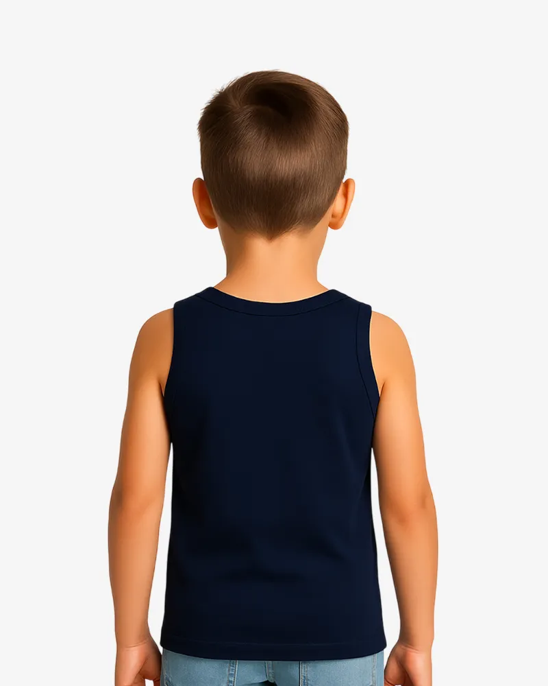 Camiseta tirantes niño Sydney Mr Trendy Bear (azul marino) (detrás)