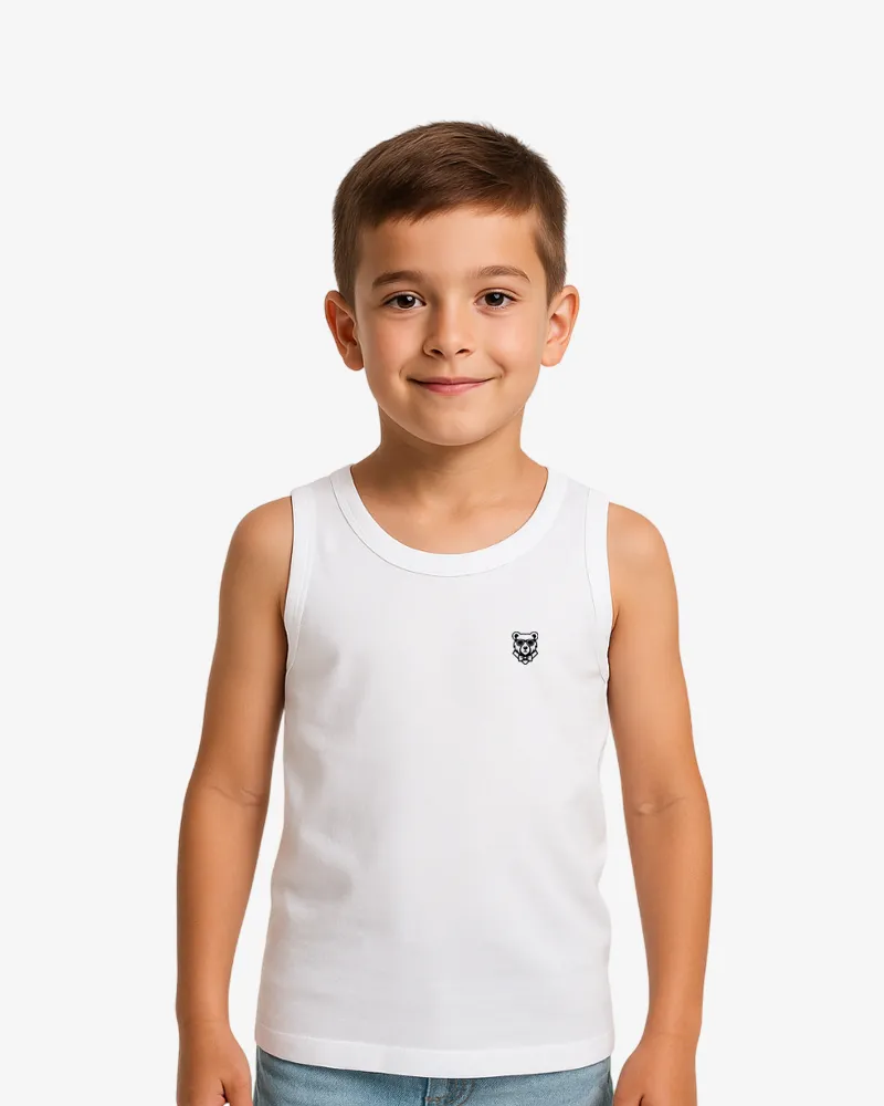 Camiseta tirantes niño Sydney Mr Trendy Bear (blanco) (delante)