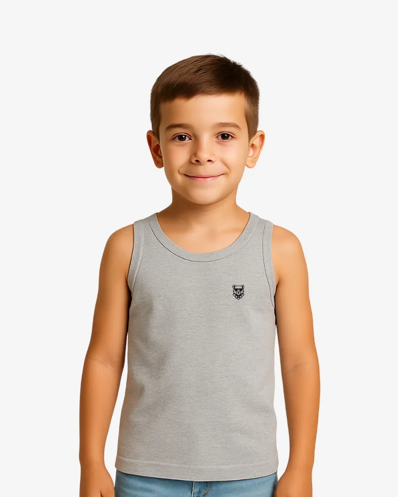 Camiseta tirantes niño Sydney Mr Trendy Bear (gris vigoré) (delante)