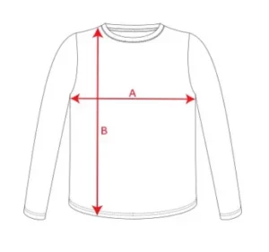 Esquema medidas camiseta manga larga