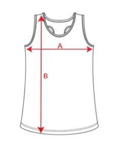 Esquema medidas camiseta tirantes niña