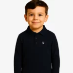 Polo manga larga niños Sydney Mr Trendy Bear (azul marino) (delante)