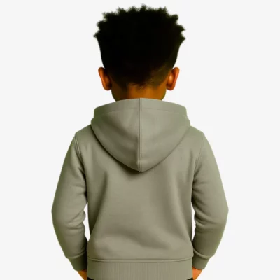 Sudadera capucha cremallera niños Sydney Mr Trendy Bear (gris vigoré) (detrás)