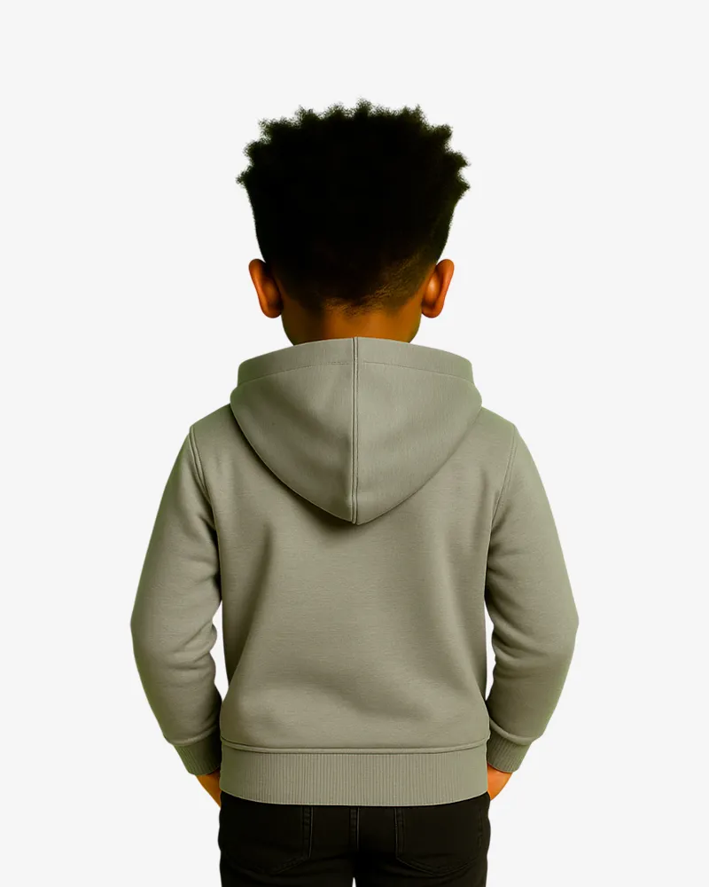 Sudadera capucha cremallera niños Sydney Mr Trendy Bear (gris vigoré) (detrás)
