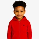 Sudadera capucha cremallera niños Sydney Mr Trendy Bear (rojo) (delante)