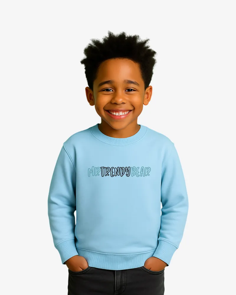 Sudadera niños Melbourne Mr Trendy Bear (azul celeste) (delante)