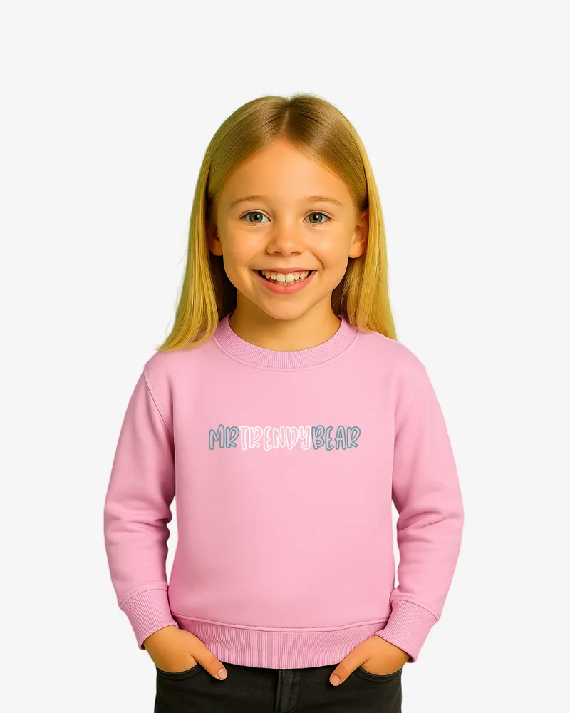 Sudadera niños Melbourne Mr Trendy Bear (rosa claro) (delante)