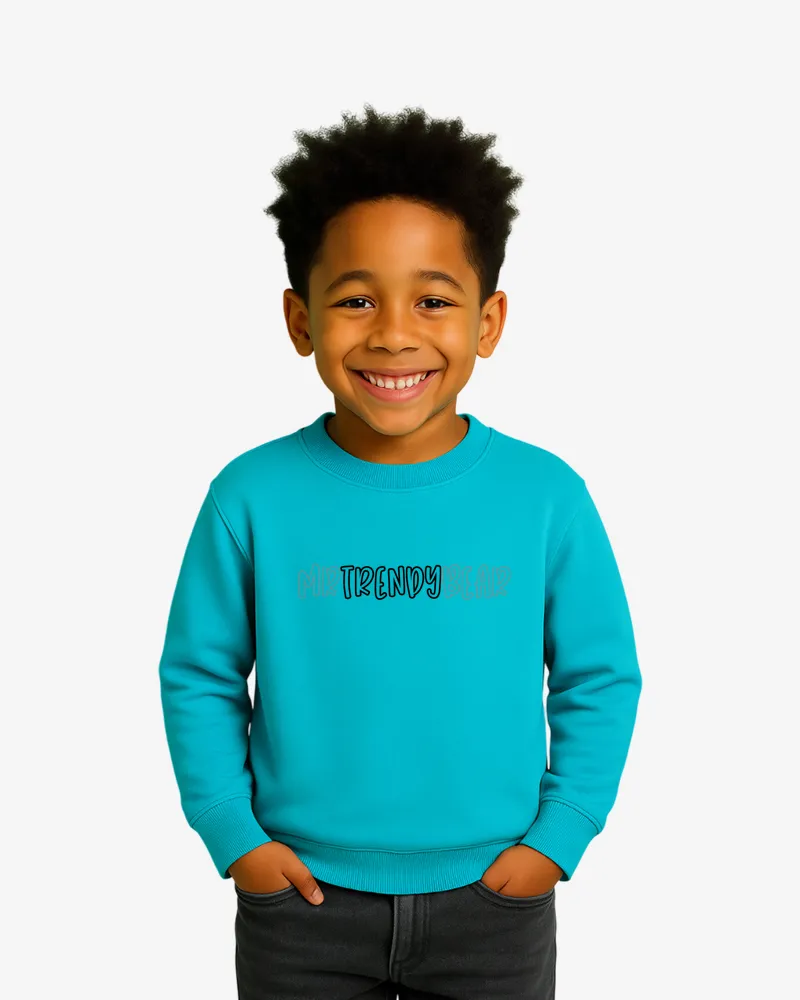 Sudadera niños Melbourne Mr Trendy Bear (turquesa) (delante)