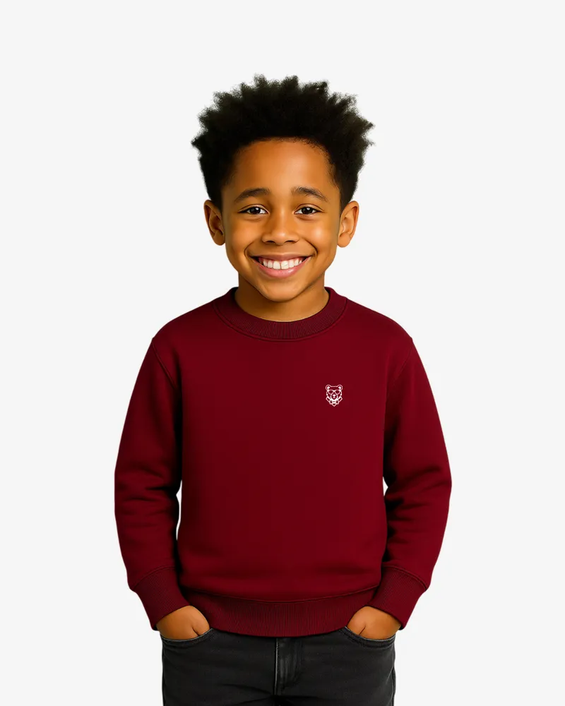 Sudadera niños Sydney Mr Trendy Bear (granate) (delante)