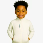 Sudadera niños cremallera Canberra 2 Mr Trendy Bear (blanco) (delante)