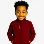 Sudadera niños cremallera Canberra 2 Mr Trendy Bear (granate) (delante)
