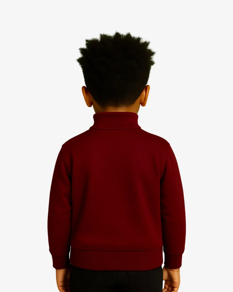 Sudadera niños cremallera Canberra 2 Mr Trendy Bear (granate) (detrás)